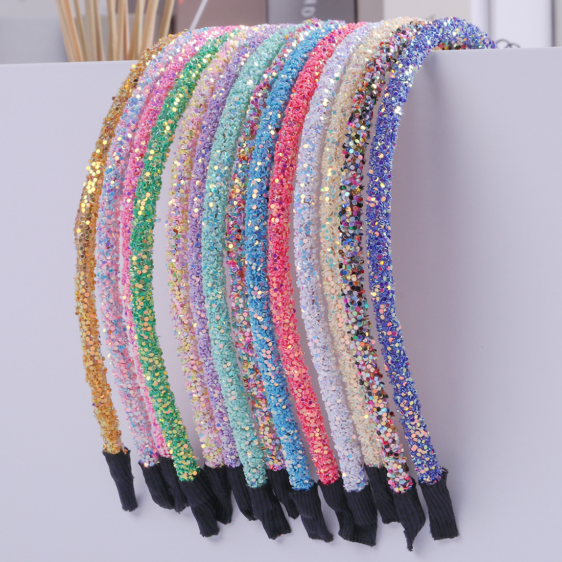 Handmade DIY green onion powder bright head band
