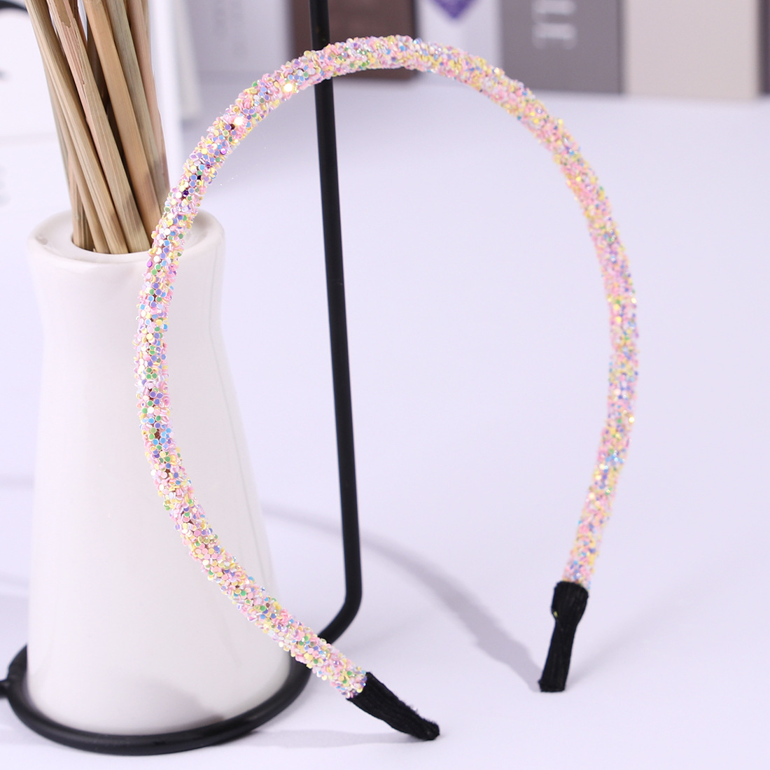 Handmade DIY green onion powder bright head band