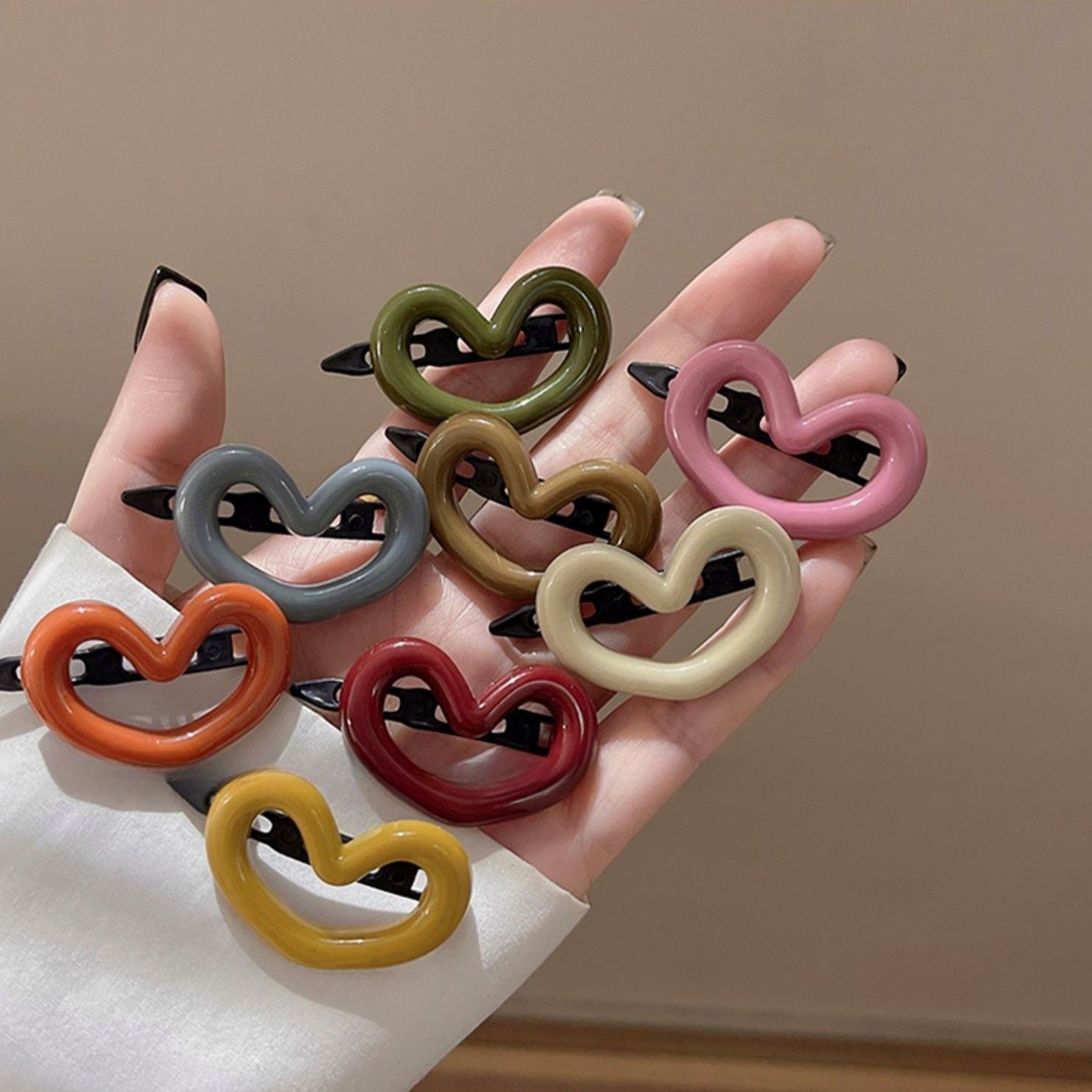 Heart Morandi hair clip