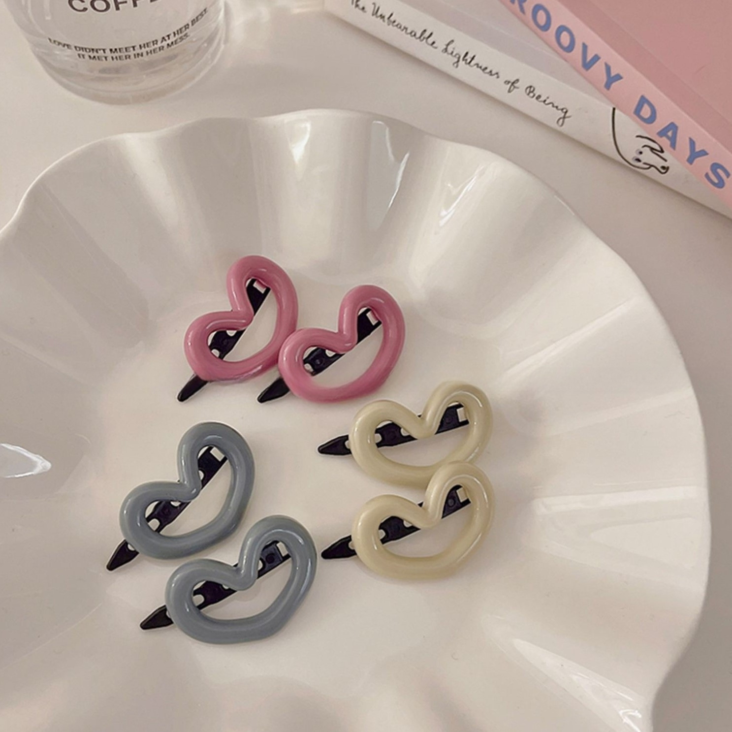 Heart Morandi hair clip