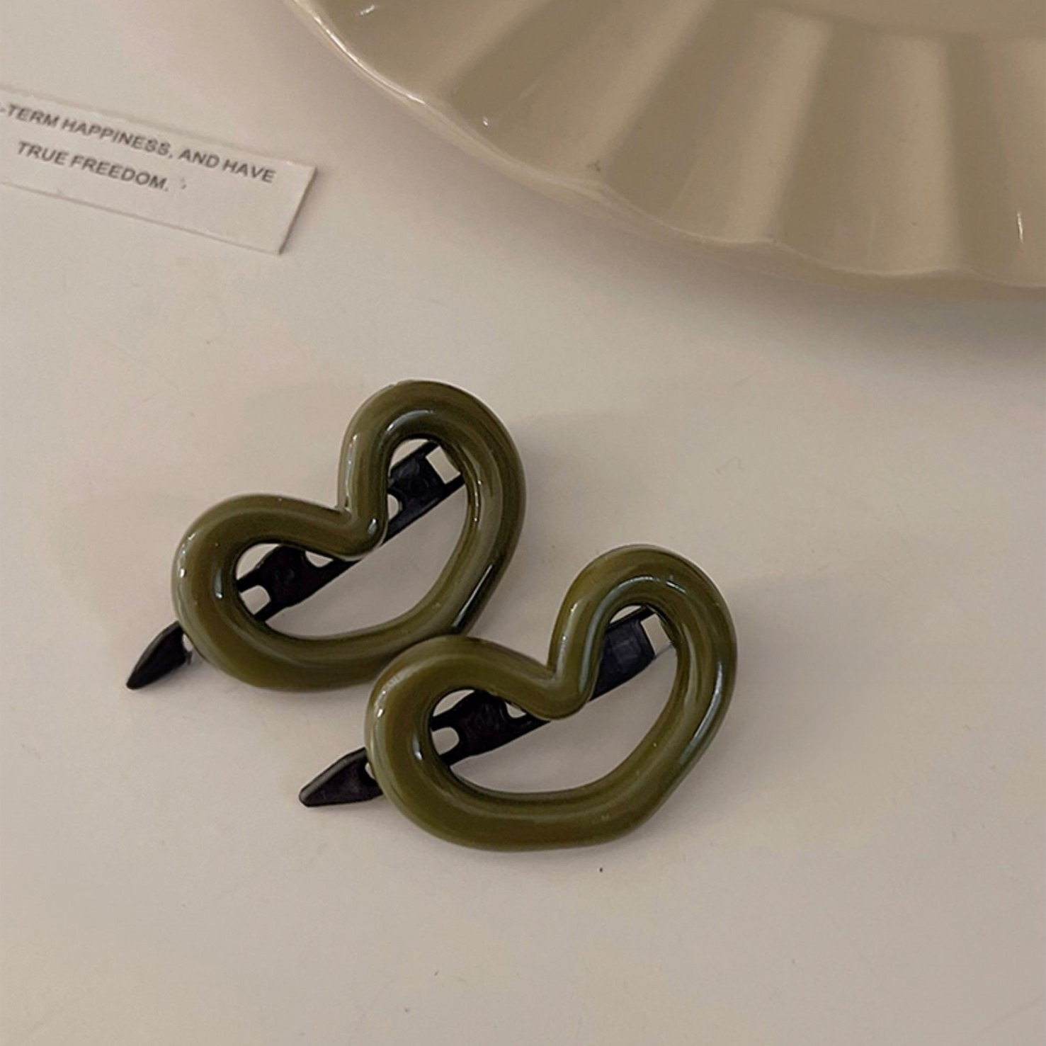 Heart Morandi hair clip