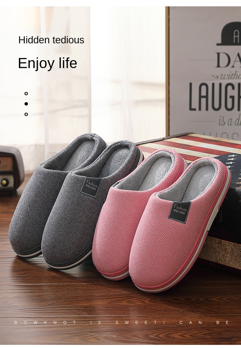 Home cashmere warm cotton slippers