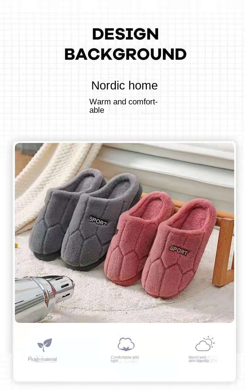 Home warm fluffy slippers