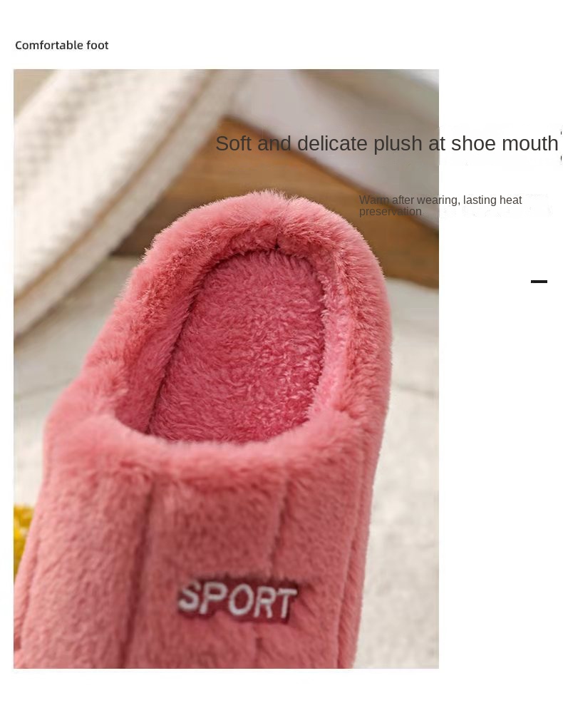 Home warm fluffy slippers