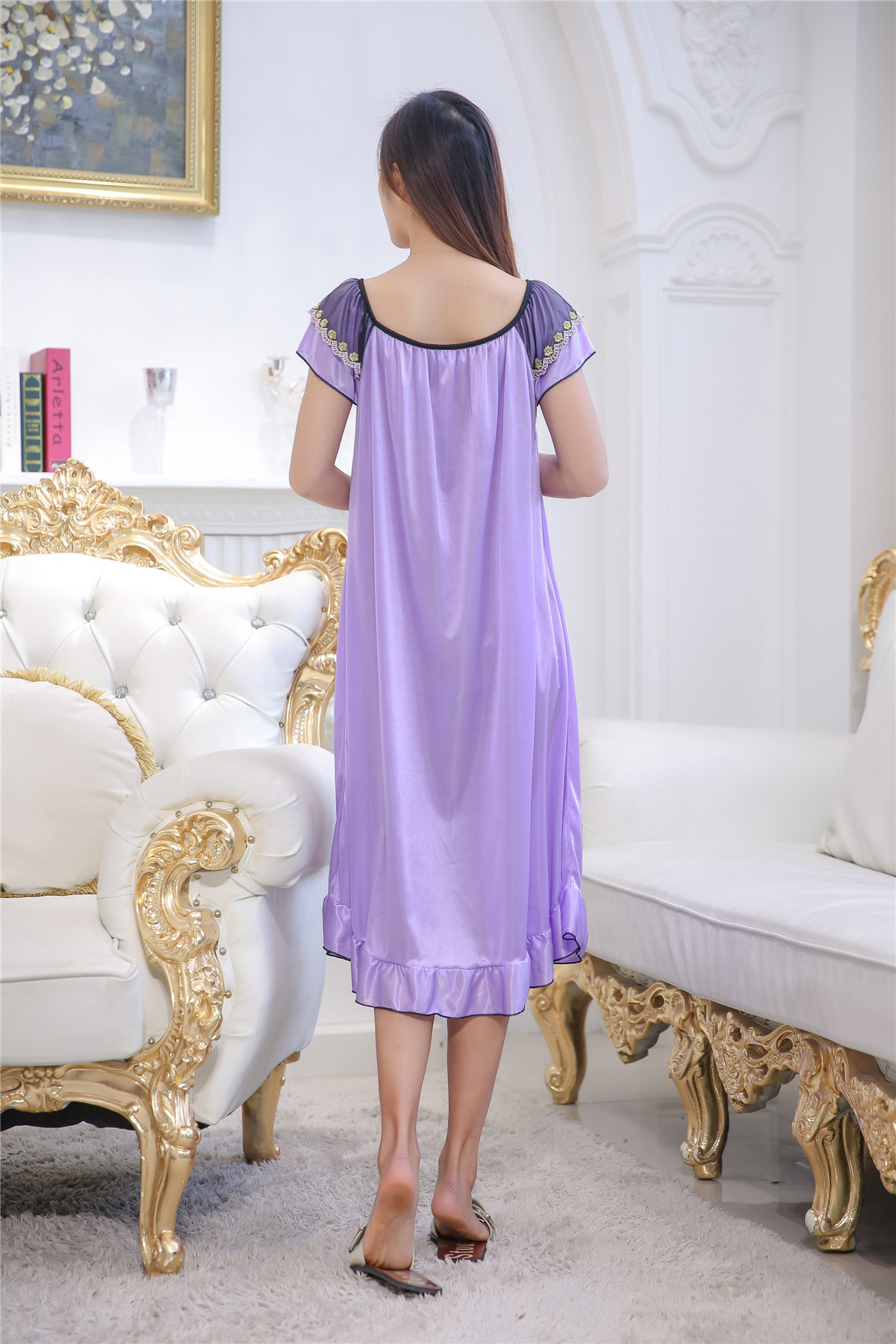 Ice silk sexy dress pajamas with halter