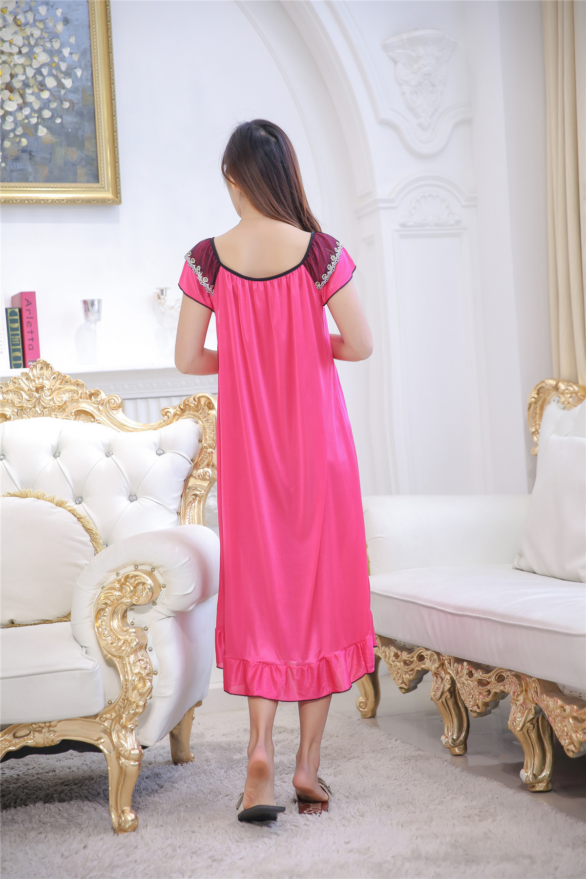 Ice silk sexy dress pajamas with halter