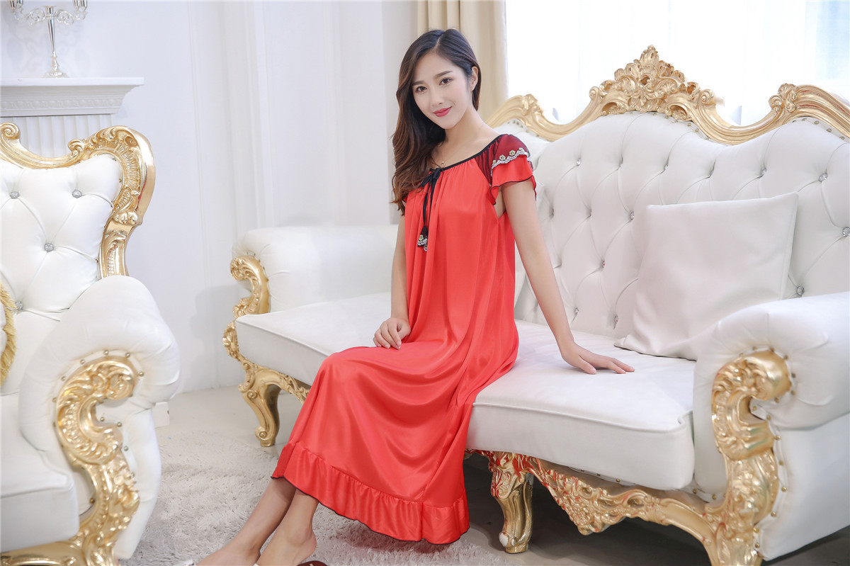 Ice silk sexy dress pajamas with halter