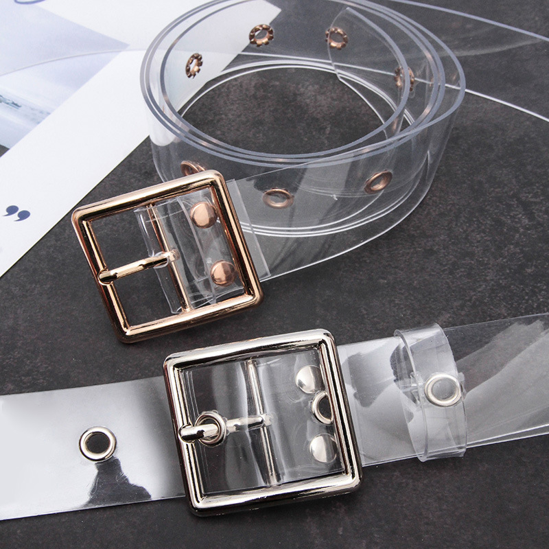 Individual plastic silver transparent belt