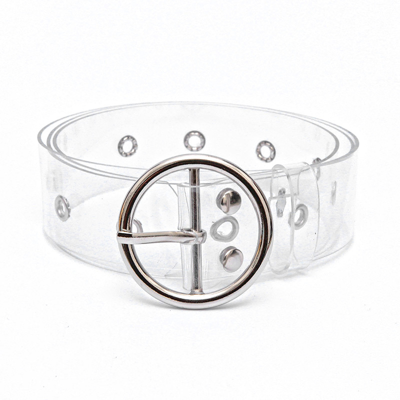 Individual plastic silver transparent belt