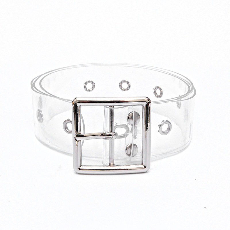 Individual plastic silver transparent belt