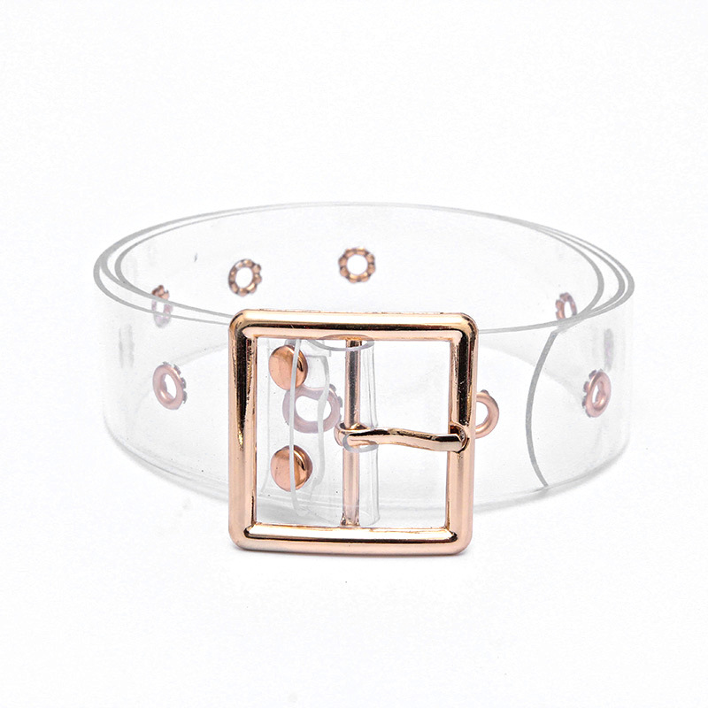 Individual plastic silver transparent belt