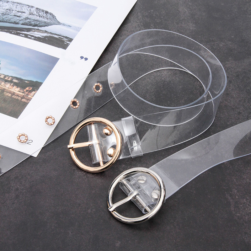 Individual plastic silver transparent belt
