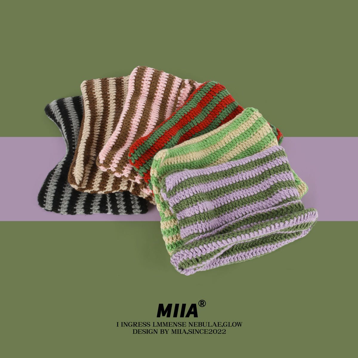 Japanese Little Devil striped knit sweater hat