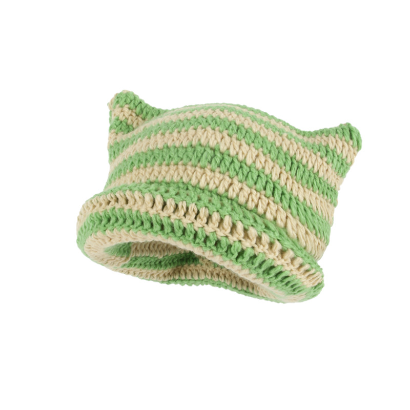 Japanese Little Devil striped knit sweater hat