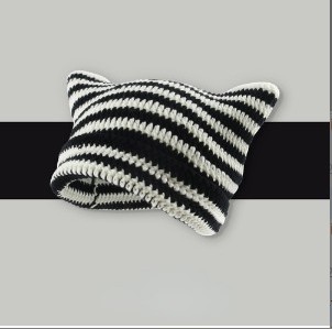 Japanese Little Devil striped knit sweater hat