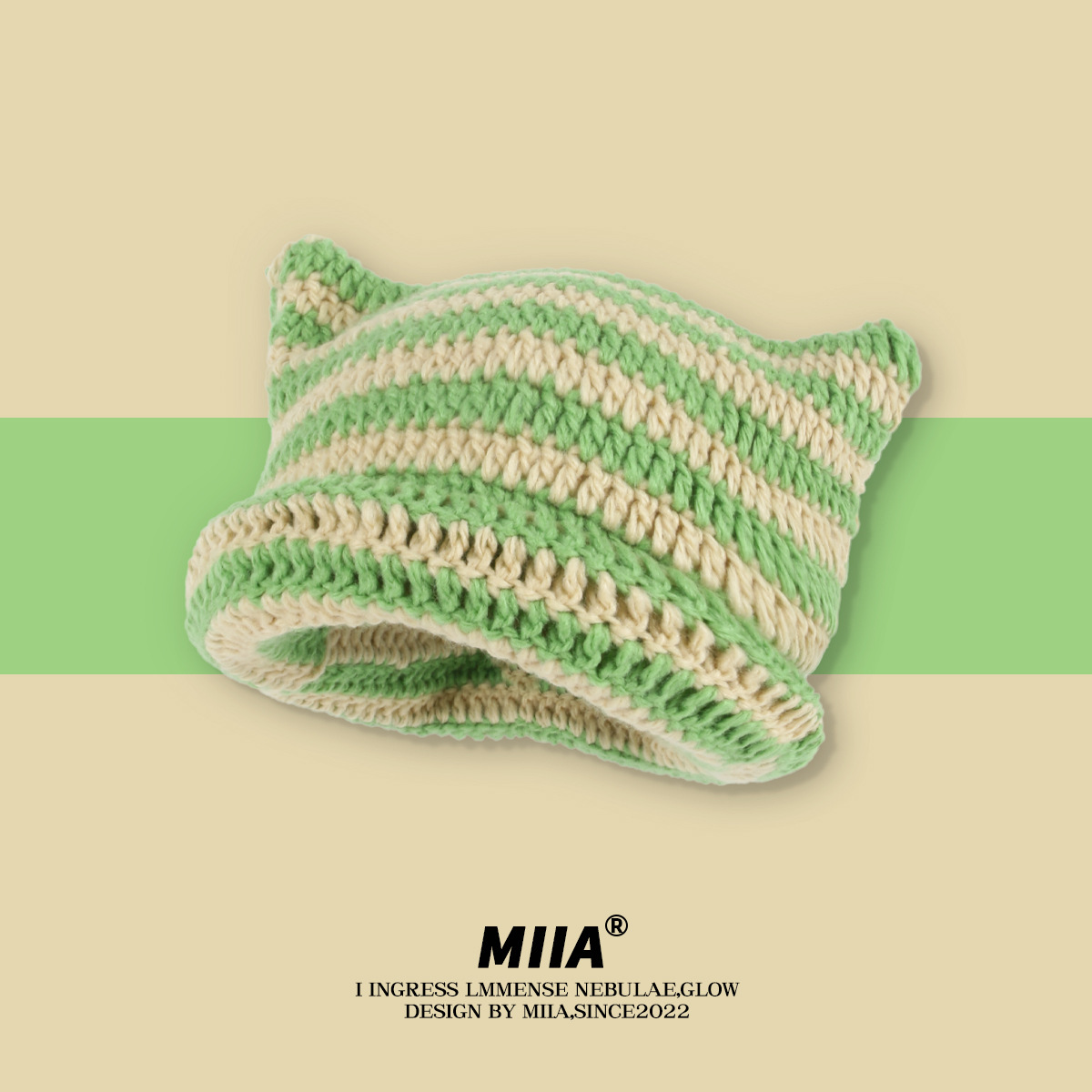 Japanese Little Devil striped knit sweater hat