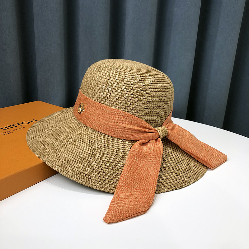 Japanese bow straw hat women’s new summer large eaves sunscreen sunhat anti-UV beach sun hat wholesale