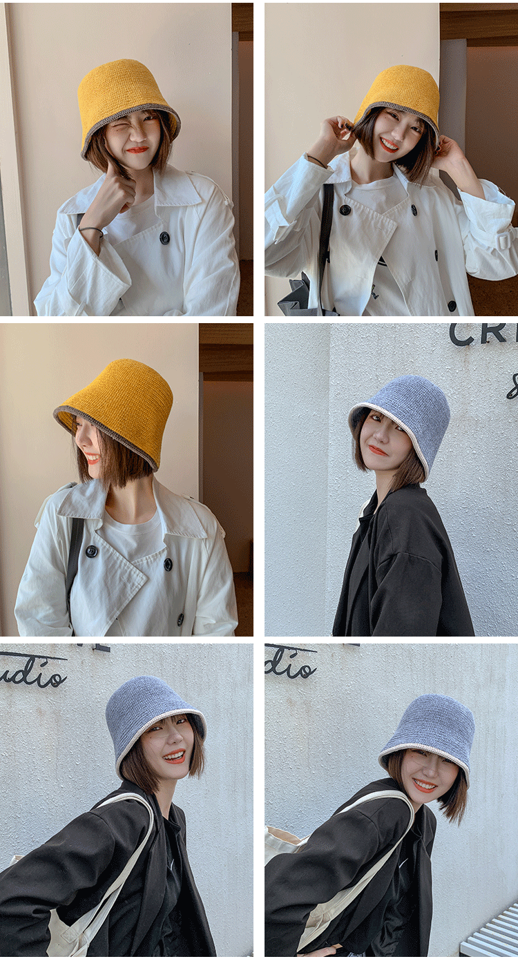 Knitted day fisherman’s hat with white covering