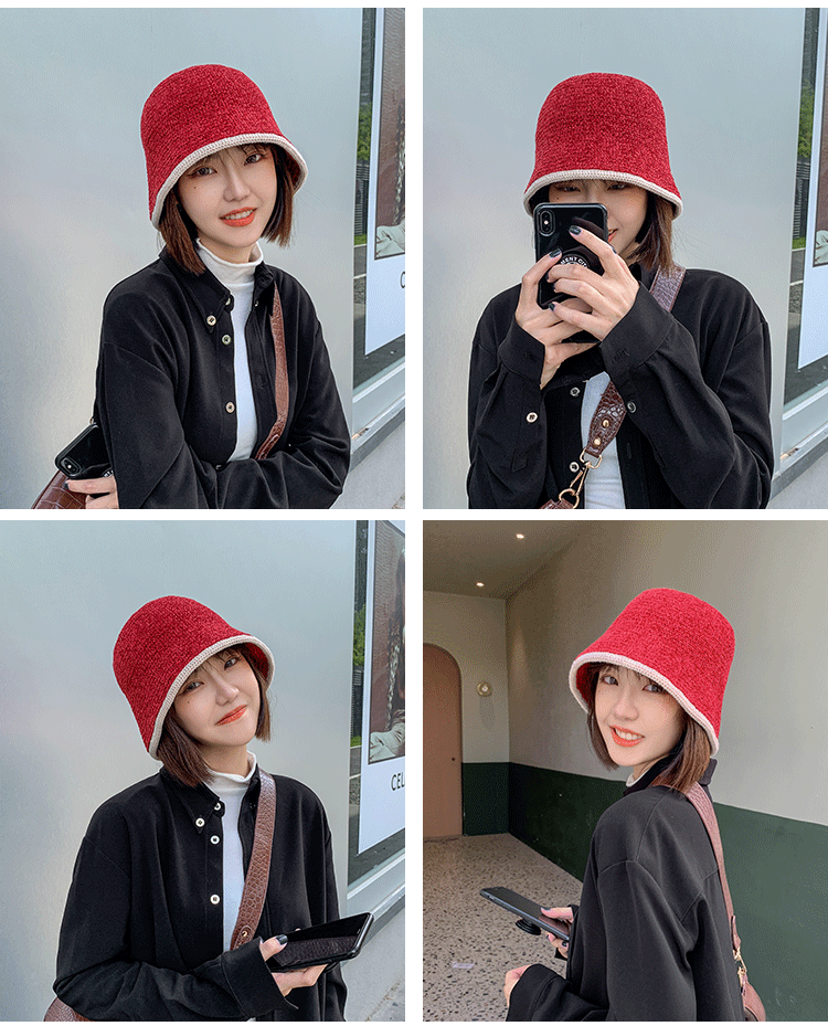 Knitted day fisherman’s hat with white covering