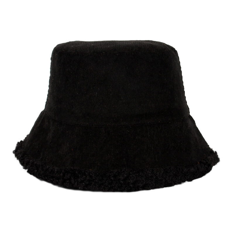 Korean corduroy fisherman hat warm thick bucket hat