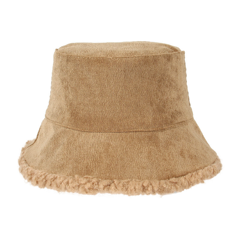 Korean corduroy fisherman hat warm thick bucket hat