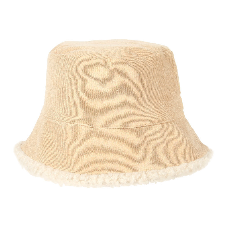Korean corduroy fisherman hat warm thick bucket hat