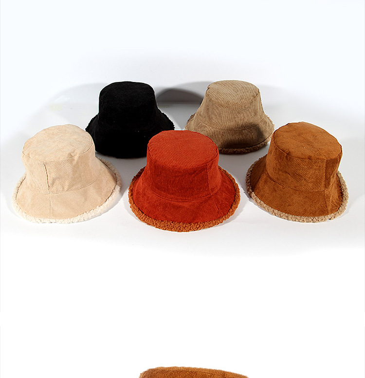 Korean corduroy fisherman hat warm thick bucket hat