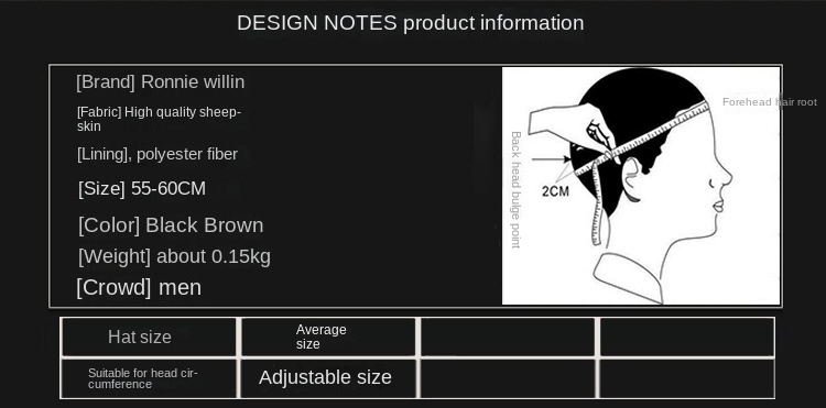 Leather hat Thin flat hat for men
