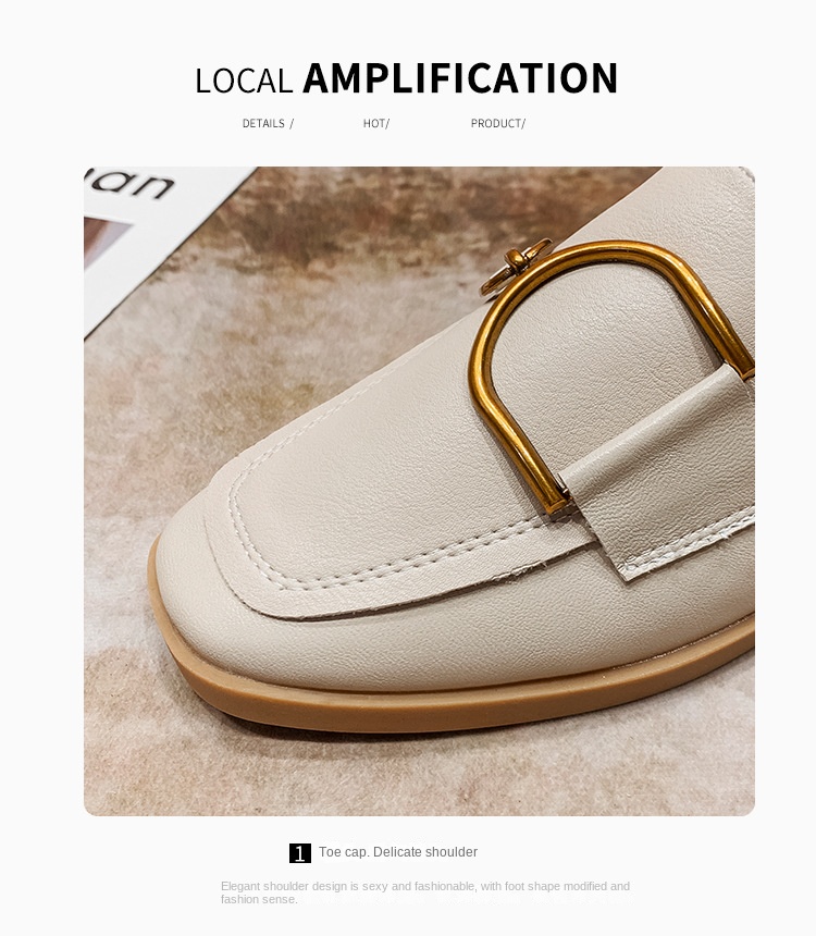 Leather wrapped head half slippers