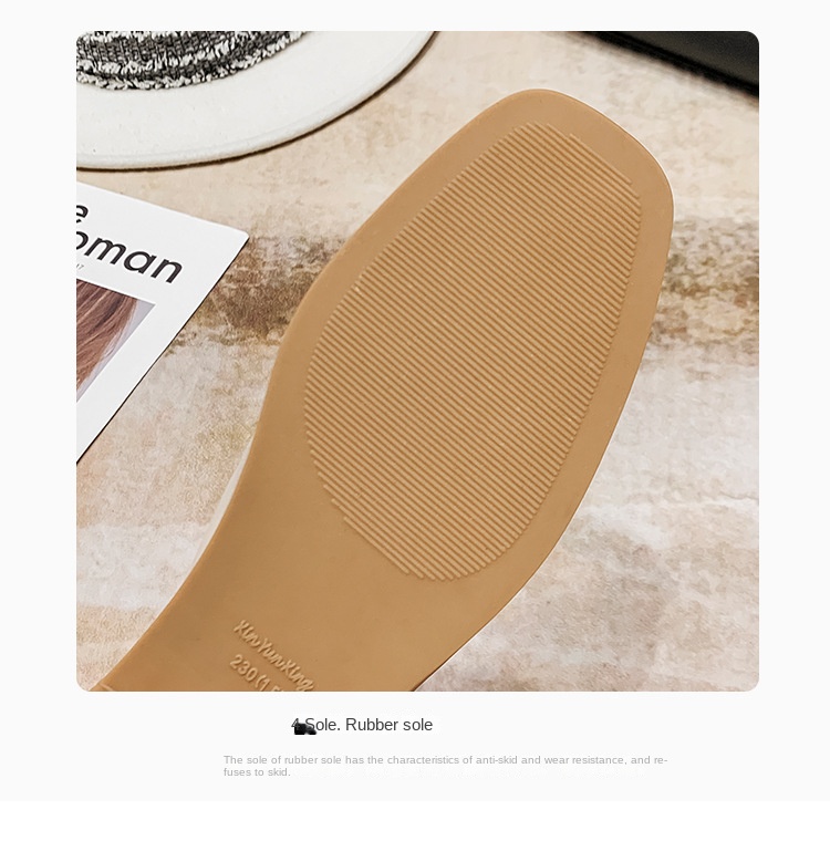 Leather wrapped head half slippers
