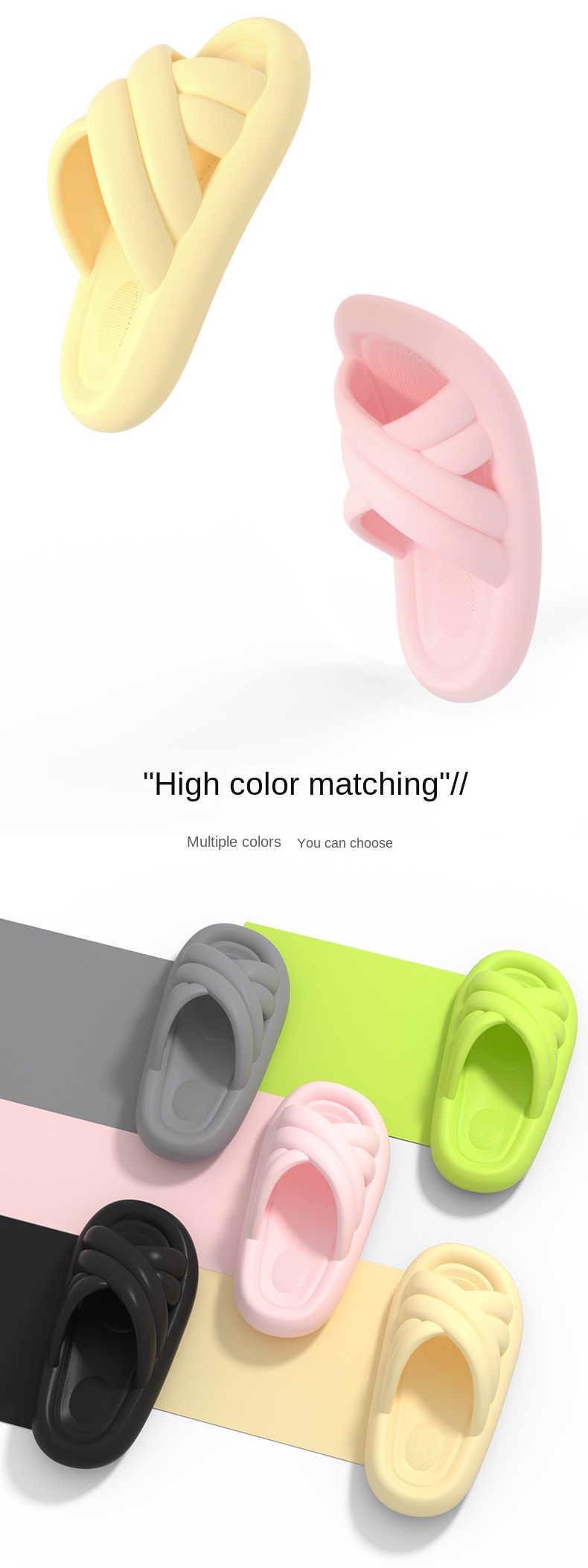 Lightweight home soft bath slippers