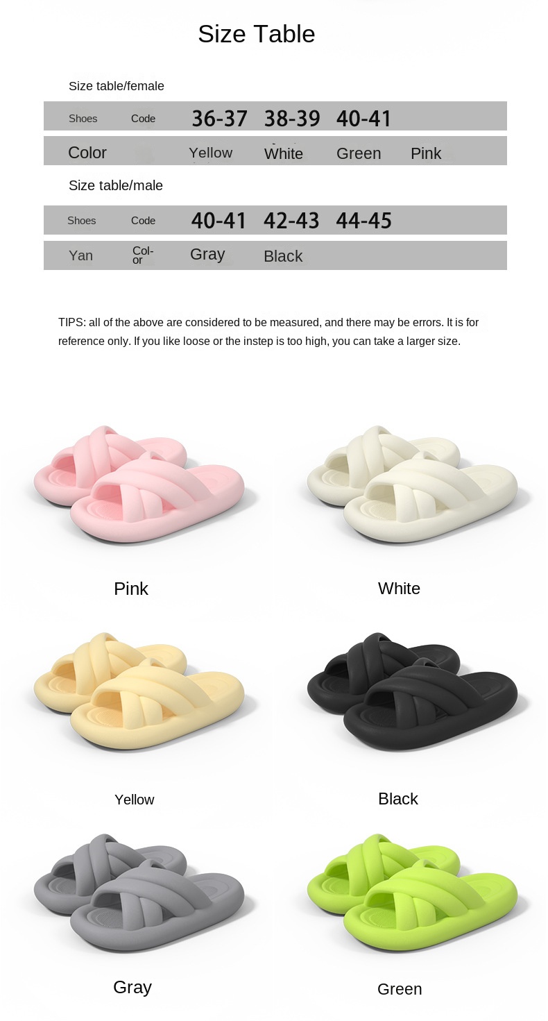 Lightweight home soft bath slippers