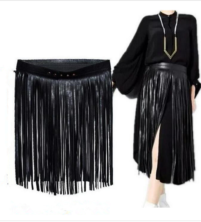 Long fringe belt Gypsy style belt