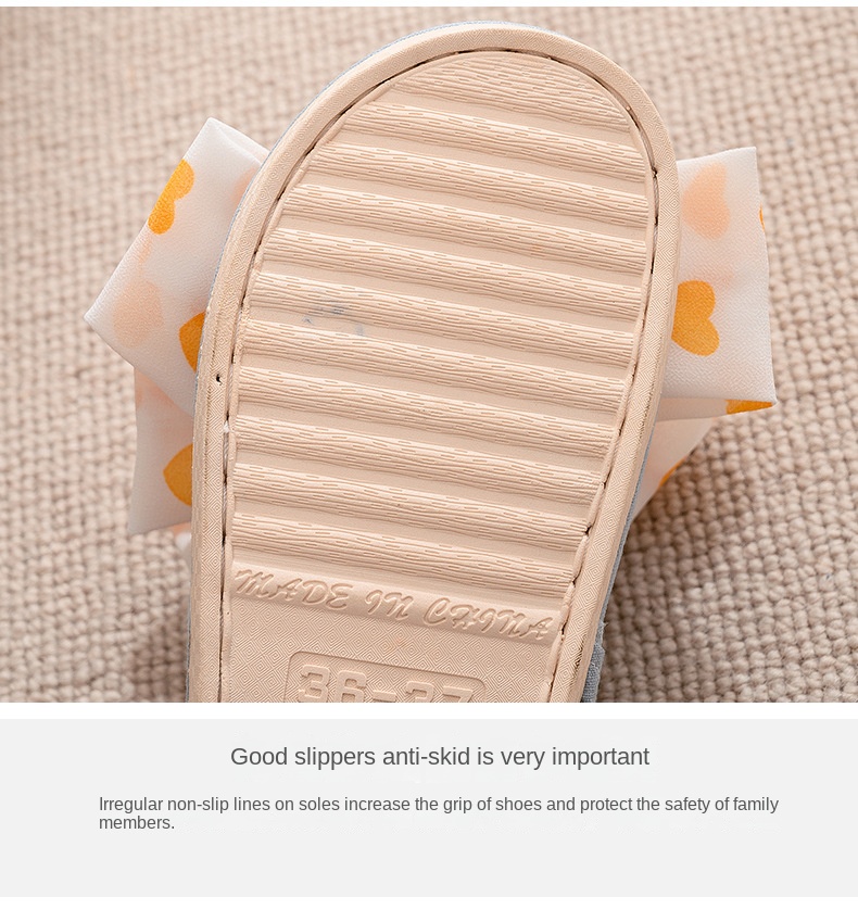 Love big bow fabric slippers