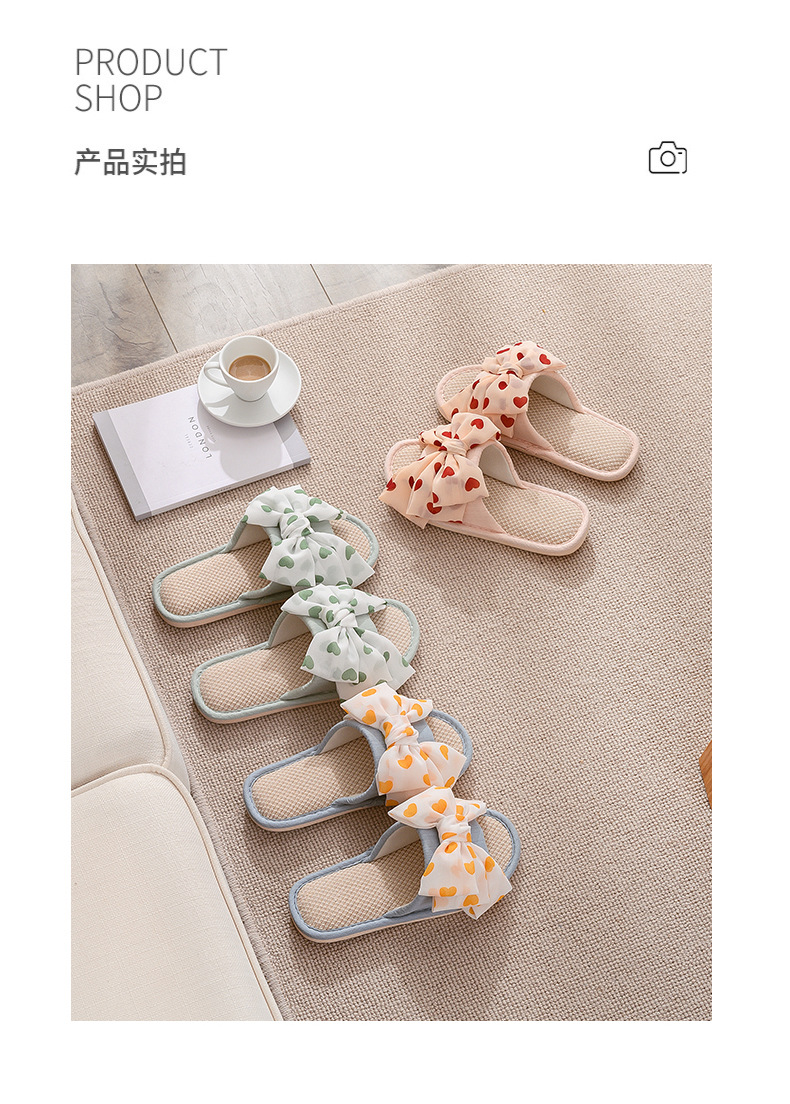 Love big bow fabric slippers