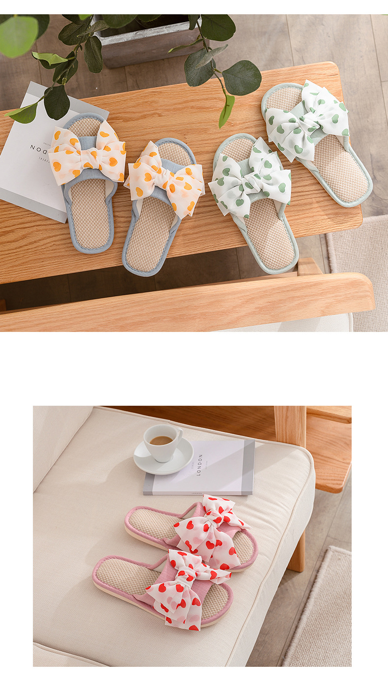 Love big bow fabric slippers