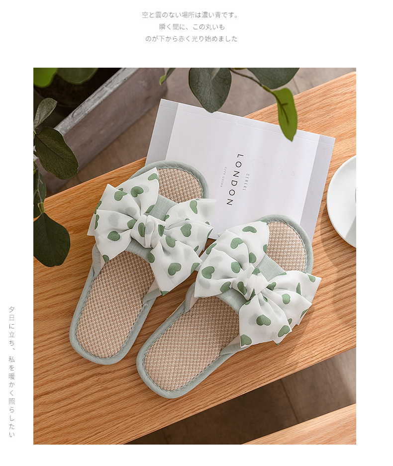 Love big bow fabric slippers