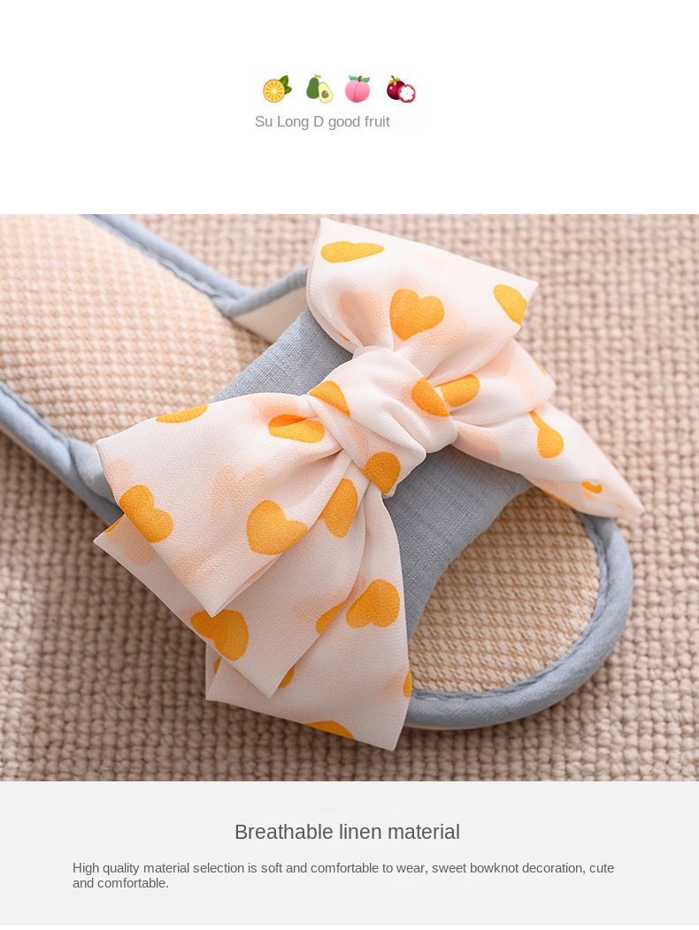 Love big bow fabric slippers