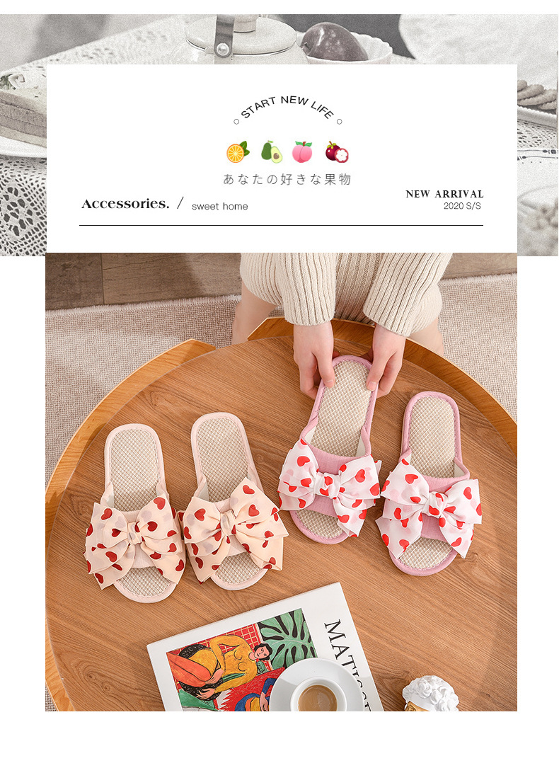Love big bow fabric slippers