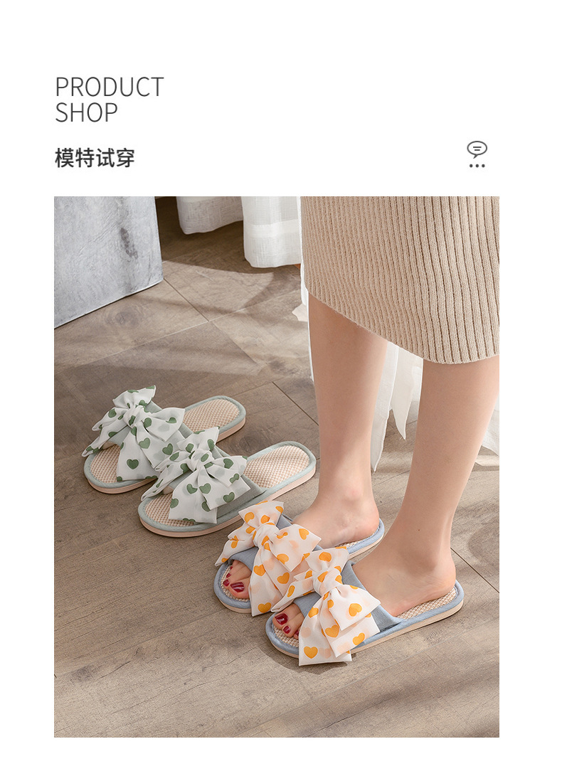 Love big bow fabric slippers