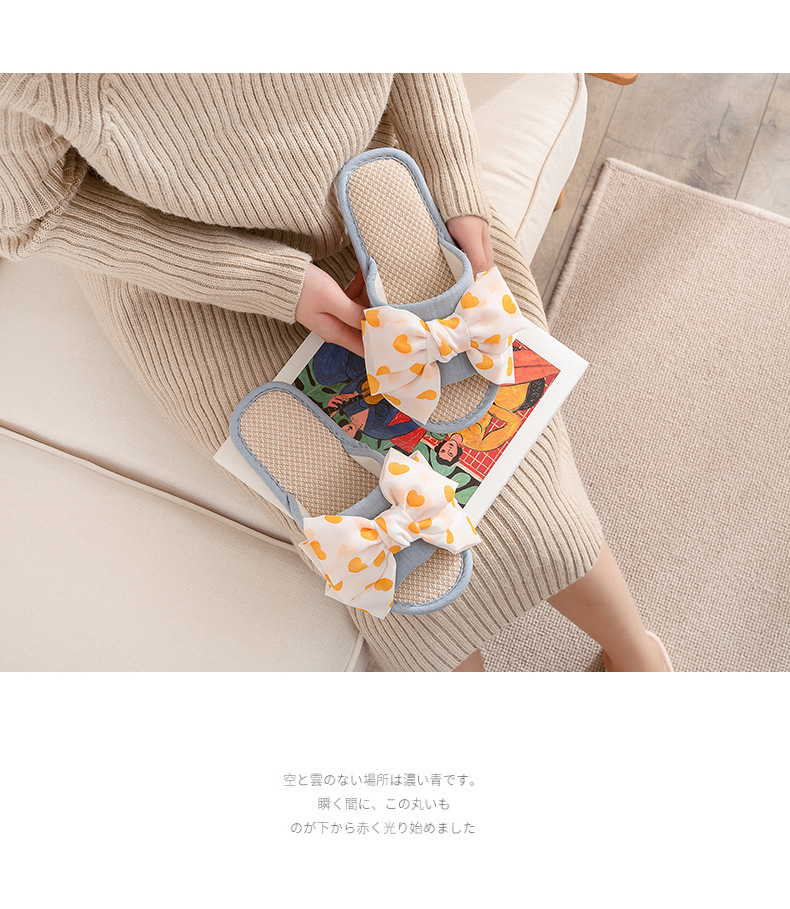 Love big bow fabric slippers