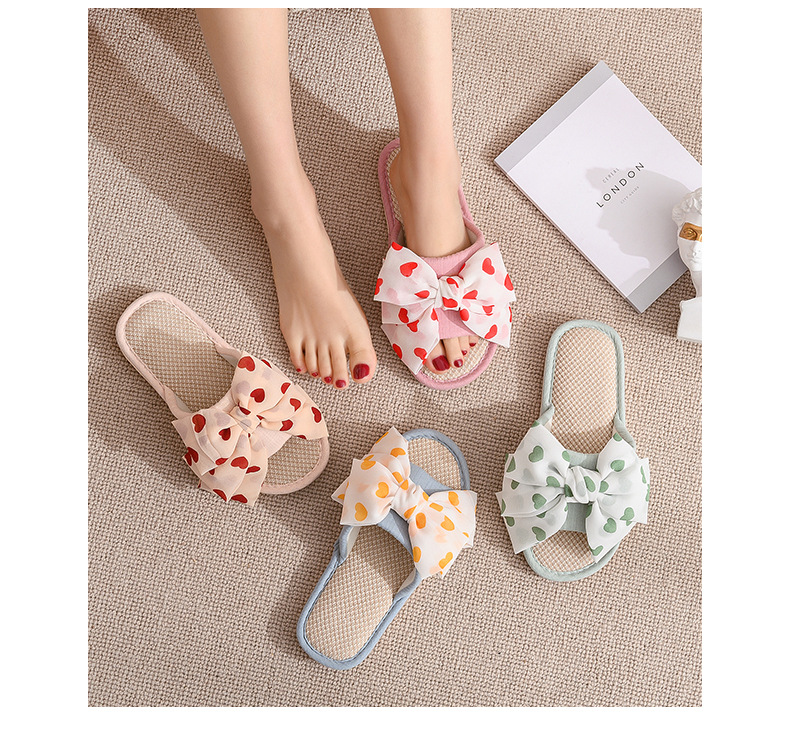 Love big bow fabric slippers