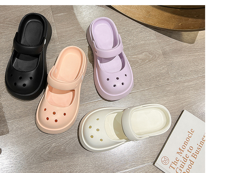 Mary Jane cute bun top platform Crocs