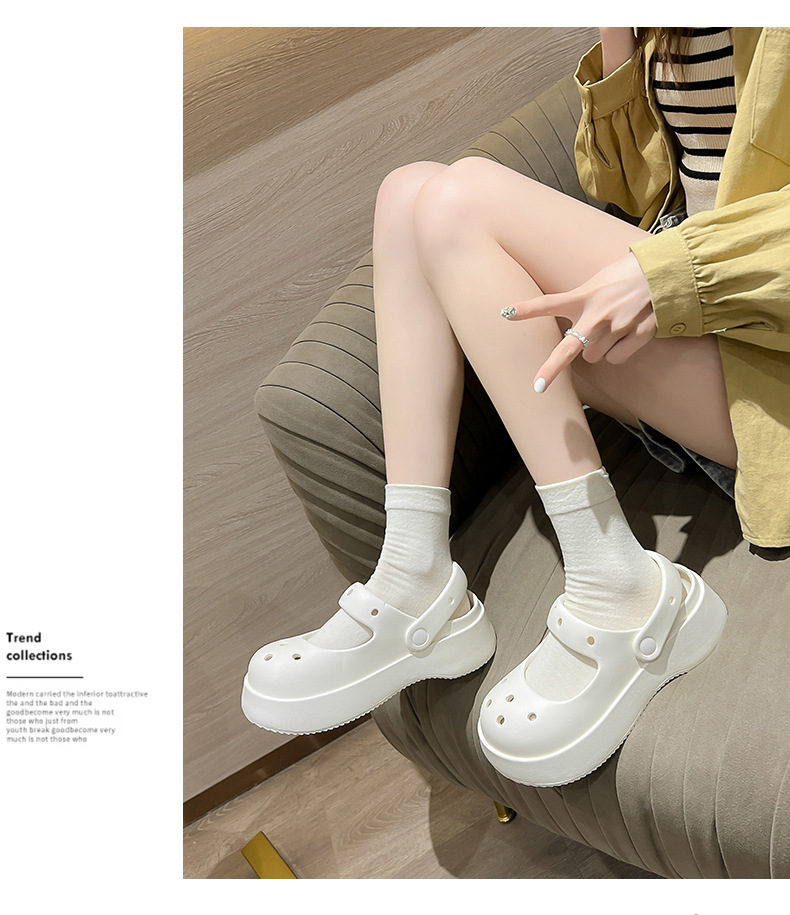 Mary Jane cute bun top platform Crocs