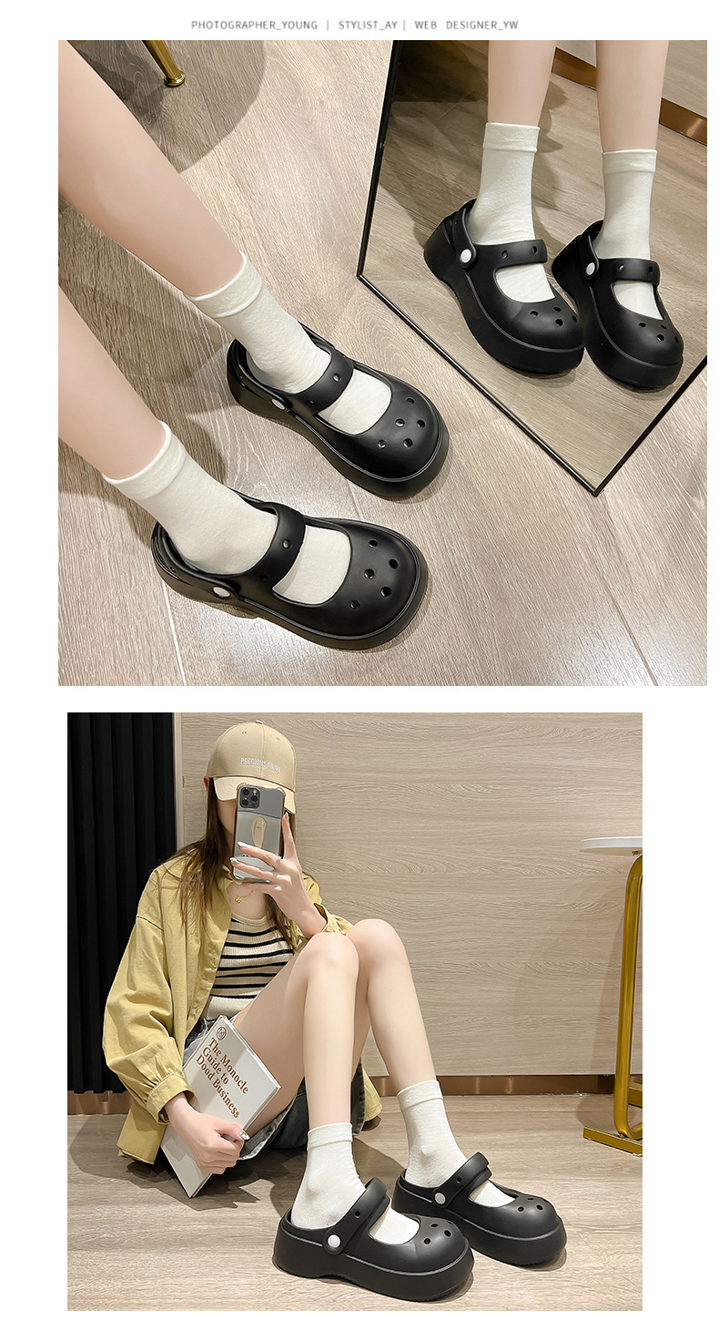 Mary Jane cute bun top platform Crocs
