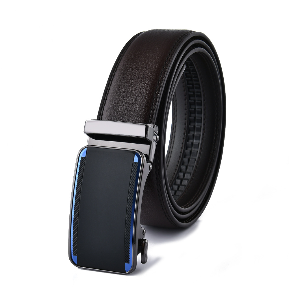 Men’s leather belt automatic buckle belt