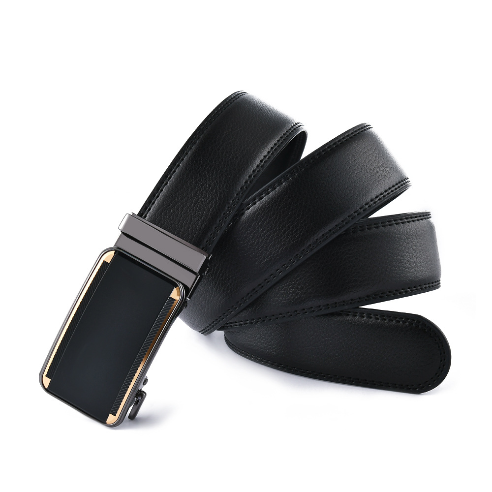 Men’s leather belt automatic buckle belt