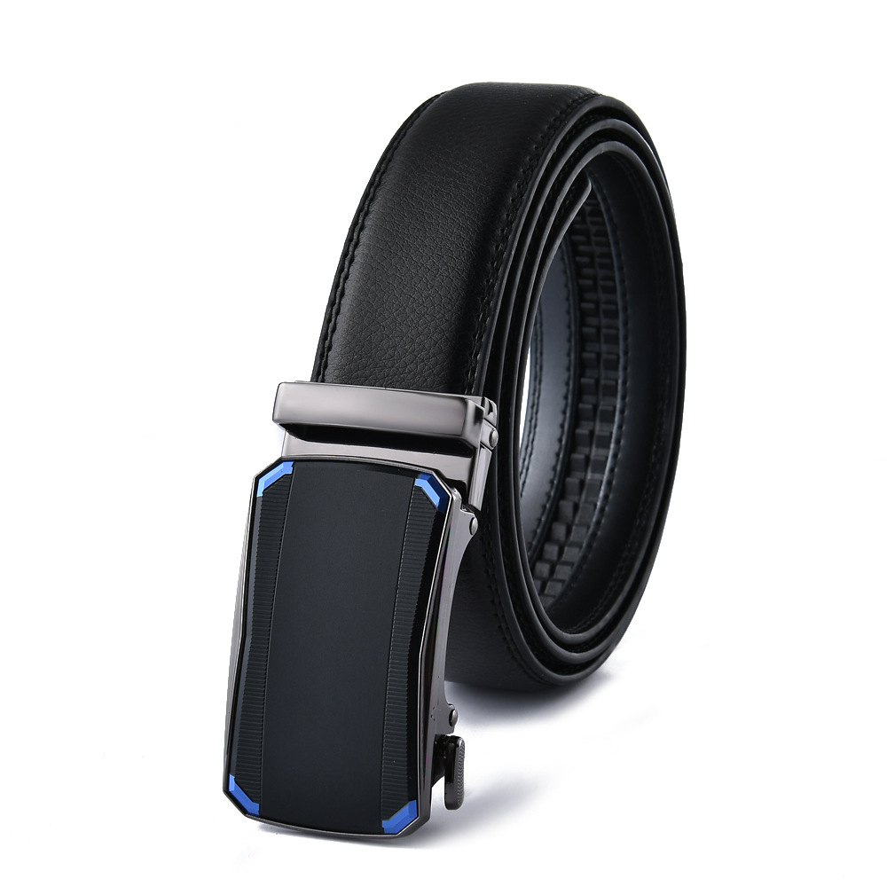 Men’s leather belt automatic buckle belt
