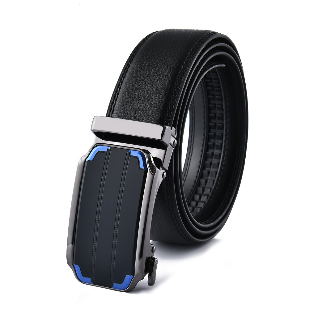 Men’s leather belt automatic buckle belt