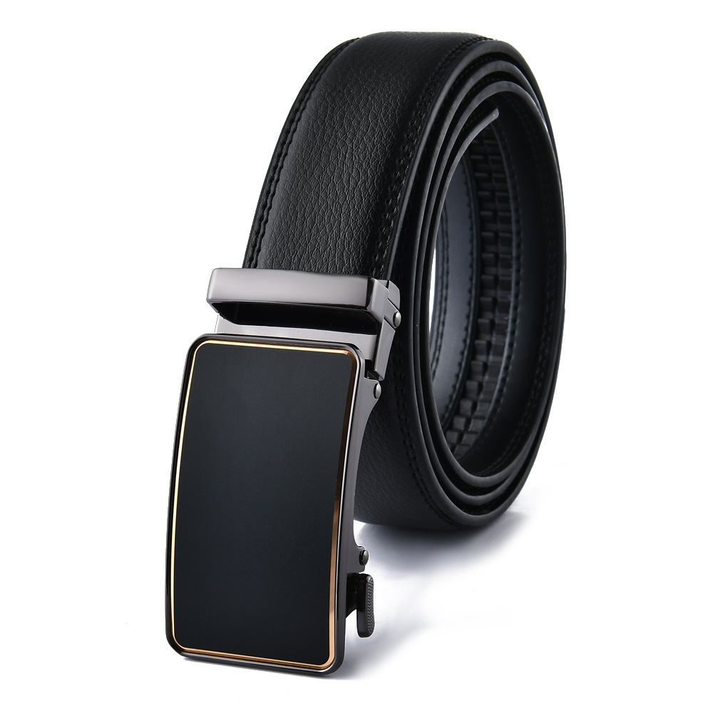Men’s leather belt automatic buckle belt